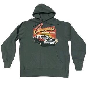 GM Brand Chevrolet Camaro Muscle Car Hoodie Mens 2XL Green Muscle Car